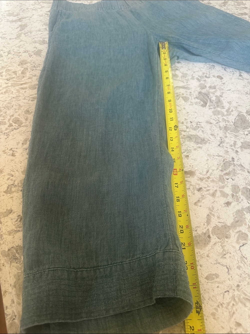 PureJill Linen Women's Wide-Leg Pants in Teal - Picture 8 of 12